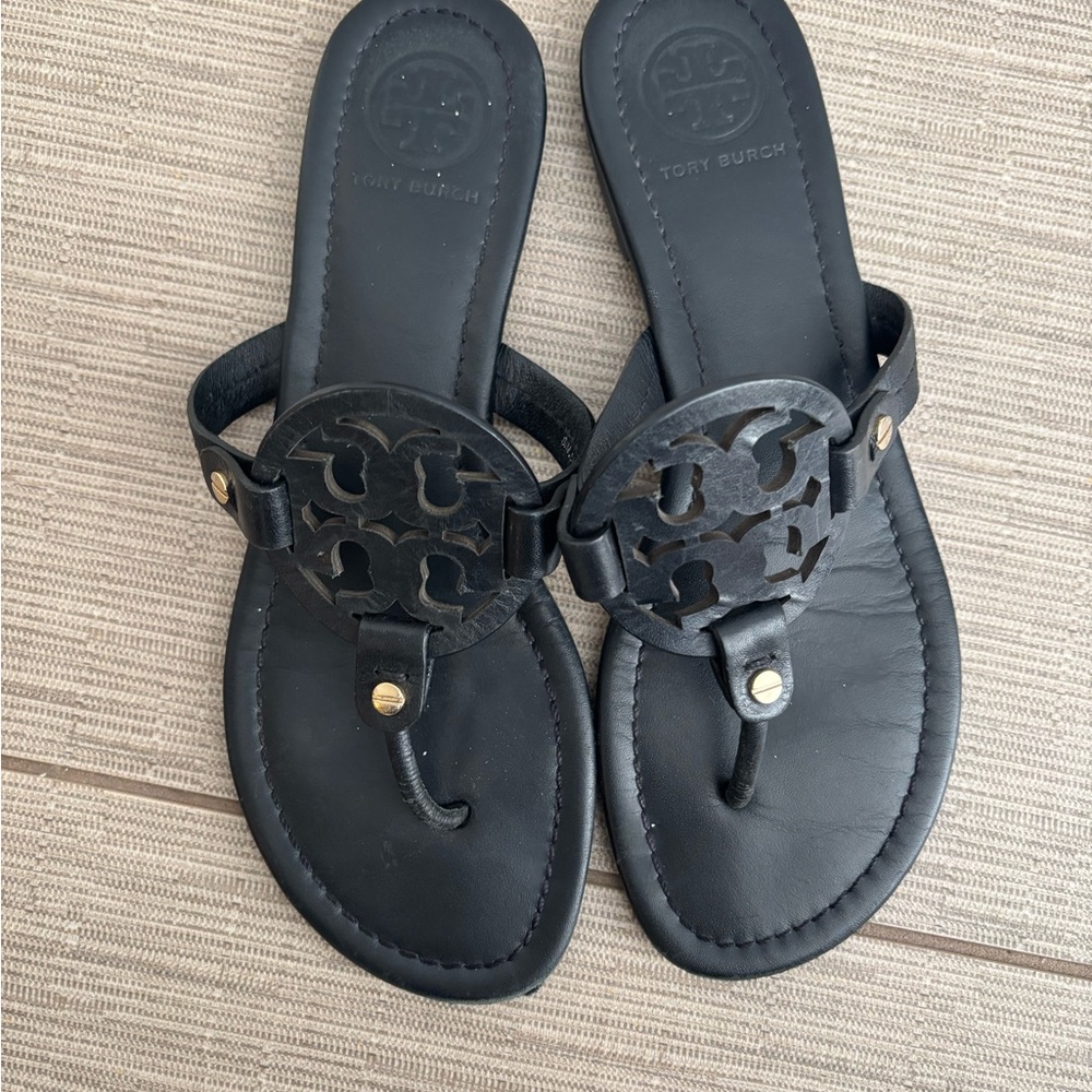 Tory Burch Miller Black Leather Sandals